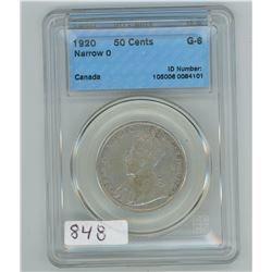 1920 50 CENT CCCS (NARROW O)