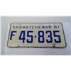 Image 1 : 1961 SASK LICENSE PLATE
