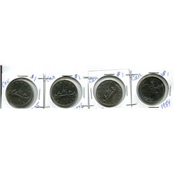 4 CANADIAN $1 - 1984, 2X 1975, 1976