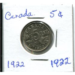 1922 CANADIAN NICKEL