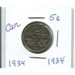 1934 CANADIAN NICKEL