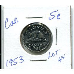 1953 CANADIAN 5 CENT COIN