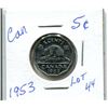 Image 1 : 1953 CANADIAN 5 CENT COIN