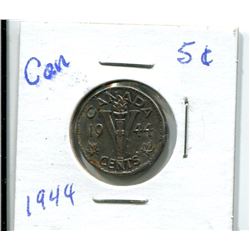 1944 CANADIAN 5 CENT COIN