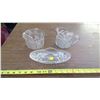 Image 1 : 3 PIECE CREAM AND SUGAR AND CONDIMENT BOWL