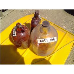 3 VINTAGE GLASS JUGS