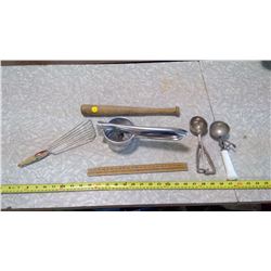 ICE CREAM SCOOPS, RULER, ETC.