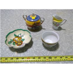 NORITAKE CREAM AND SUGAR C/W JAPAN SUGAR BOWL