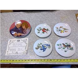 MINIATURE BIRD PLATES AND ART COLLECTOR PLATE