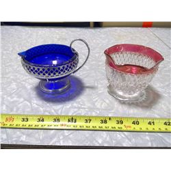 GLASS CREAM AND SUGAR