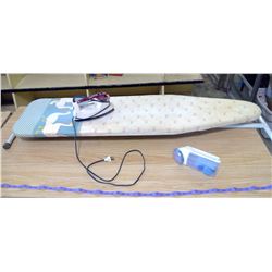 IRON AND IRONING BOARD C/W LINT REMOVER