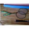 Image 3 : Badminton Rackets, Mini Soccer Ball, Pool Noodles, and Indoor Hockey Stick