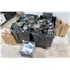 Image 1 : Qty 2 Bins & Boxes Stage Lights, Forerunner Scrolling Color Changer & Misc Bulbs