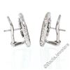 Image 3 : Engraved 18kt White Gold 1.12 ctw Pave Set Round Diamond Square Button Earrings