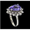 Image 4 : 3.44 ctw Tanzanite and Diamond Ring - 14KT White Gold