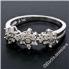 Image 2 : New 14kt White Gold 0.60 ctw Round Brilliant Diamond 3 Flower Cluster Ring