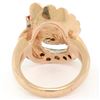 Image 8 : Retro Vintage 14kt Rose Gold and Platinum 0.65 ctw Diamond and Ruby Swirl Ring