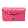 Image 8 : Chanel Pink Quilted Leather Wallet On Chain WOC Bag