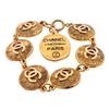 Image 1 : Chanel Vintage Gold CC Rue Cambon Coin Medallion Charm Bracelet