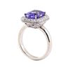 Image 4 : 3.10 ctw Tanzanite and Diamond Ring - 14KT White Gold