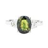 Image 2 : 3.33 ctw Green Tourmaline And Diamond Ring - Platinum