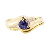 Image 2 : 0.93 ctw Blue Sapphire and Diamond Ring Set - 14KT Yellow Gold