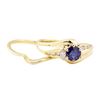 Image 3 : 0.93 ctw Blue Sapphire and Diamond Ring Set - 14KT Yellow Gold