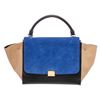 Image 2 : Celine Blue Beige Black Suede Leather Trapeze Two-Way Bag