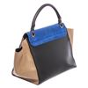 Image 4 : Celine Blue Beige Black Suede Leather Trapeze Two-Way Bag