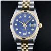 Image 1 : Rolex Mens 2 Tone 14K Blue Diamond & Sapphire Datejust Wriswatch