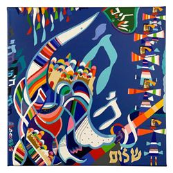 Raphael Abecassis Unique Mixed Media on Canvas; Hand Signed and with Certificate of Authenticity.