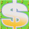 Image 2 : Steve Kaufman (1960-2010), "Dollar Sign State 1" Limited Edition Silkscreen on Canvas, Numbered 8/50