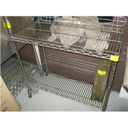 2 SHELF METRO TYPE SHELVING UNIT ON CASTORS