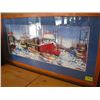 Image 1 : FRAMED COLORFUL PRINT OF 'THE BOATS'