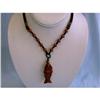 Image 1 : 839 String Necklace with Colored Stone Pendant