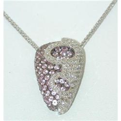 840 SALAVETTI 18KW Gold Necklace w/Sapphire/Dia Pendat