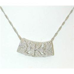 852 14K White Gold Necklace w/Diamond Pendant