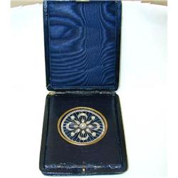 890 Antique Platinum Diamonds Pin w/Pearls from 1920's