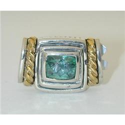 422 BJC Silver/14k Gold Topaz Pendant