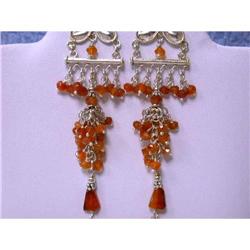 8353 Silver Dangling Earrings with Natural Gemstones