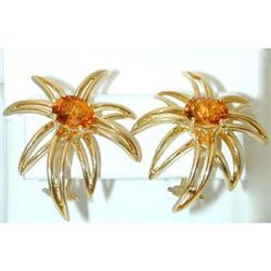 8362 TIFFANY & CO. 18K Gold Earrings w/ Citrine