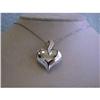 Image 1 : 8513 14k White Gold Necklace with Heart Pendant