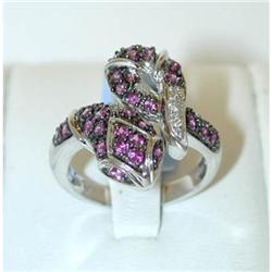 857 14k White Gold Amethyst Ring w/Diamond