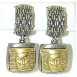 8602 KIESELSTEIN CORD 18k Gold/Steel Earrings