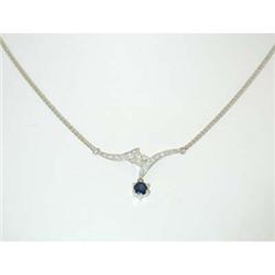 916 Platinum Sapphire Necklace w/Diamond