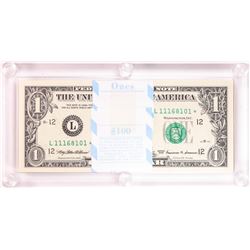 Pack of (100) 1999 $1 Federal Reserve STAR Notes San Francisco in Capital Holder