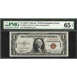 1935A $1 Hawaii Silver Certificate WWII Emergency Note PMG Gem Uncirculated 65EPQ