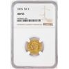 Image 1 : 1835 $2 1/2 Classic Head Quarter Eagle Gold Coin NGC AU53