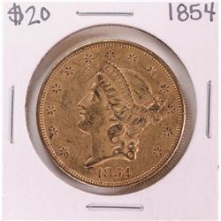 1854 Type 1 $20 Liberty Head Double Eagle Gold Coin