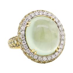 18KT Yellow Gold 21.95 ctw Green Tourmaline, Green Sapphire and Diamond Ring